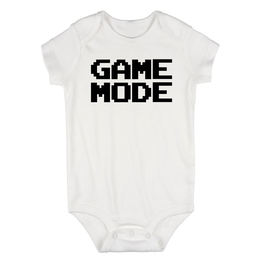 Game Mode Gamer Infant Baby Boys Bodysuit White