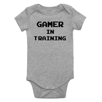 Gamer In Training Infant Baby Boys Bodysuit Grey