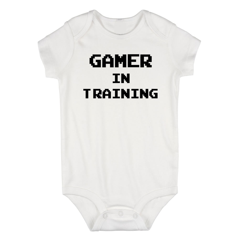 Gamer In Training Infant Baby Boys Bodysuit White