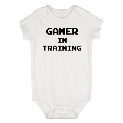 Gamer In Training Infant Baby Boys Bodysuit White