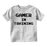 Gamer In Training Infant Baby Boys Short Sleeve T-Shirt Grey