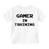 Gamer In Training Infant Baby Boys Short Sleeve T-Shirt White