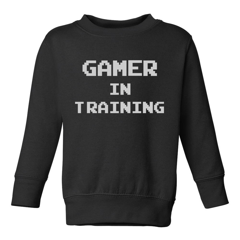 Gamer In Training Toddler Boys Crewneck Sweatshirt Black