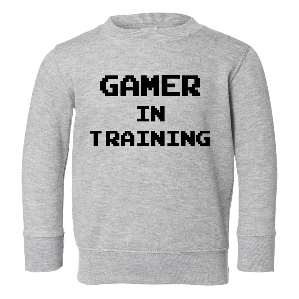 Gamer In Training Toddler Boys Crewneck Sweatshirt Grey