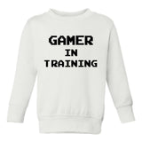 Gamer In Training Toddler Boys Crewneck Sweatshirt White