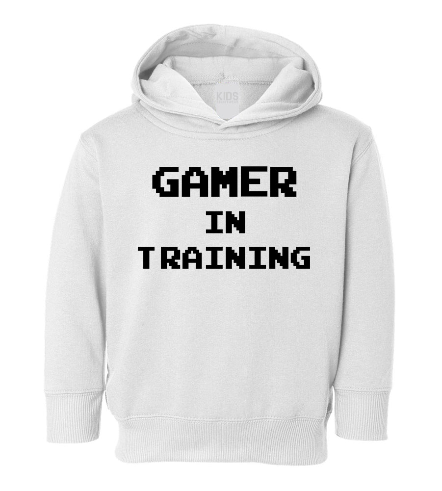 Gamer In Training Toddler Boys Pullover Hoodie White