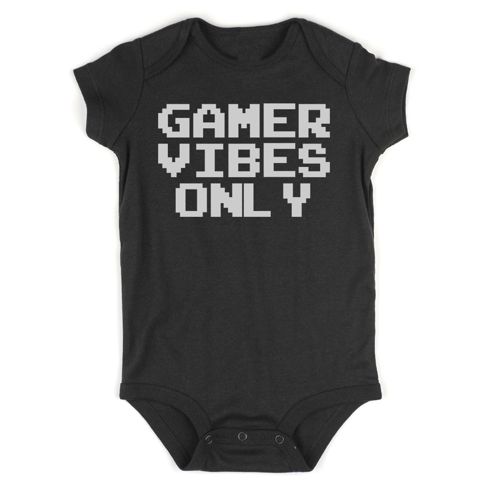 Gamer Vibes Only Infant Baby Boys Bodysuit Black