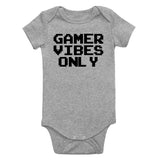 Gamer Vibes Only Infant Baby Boys Bodysuit Grey