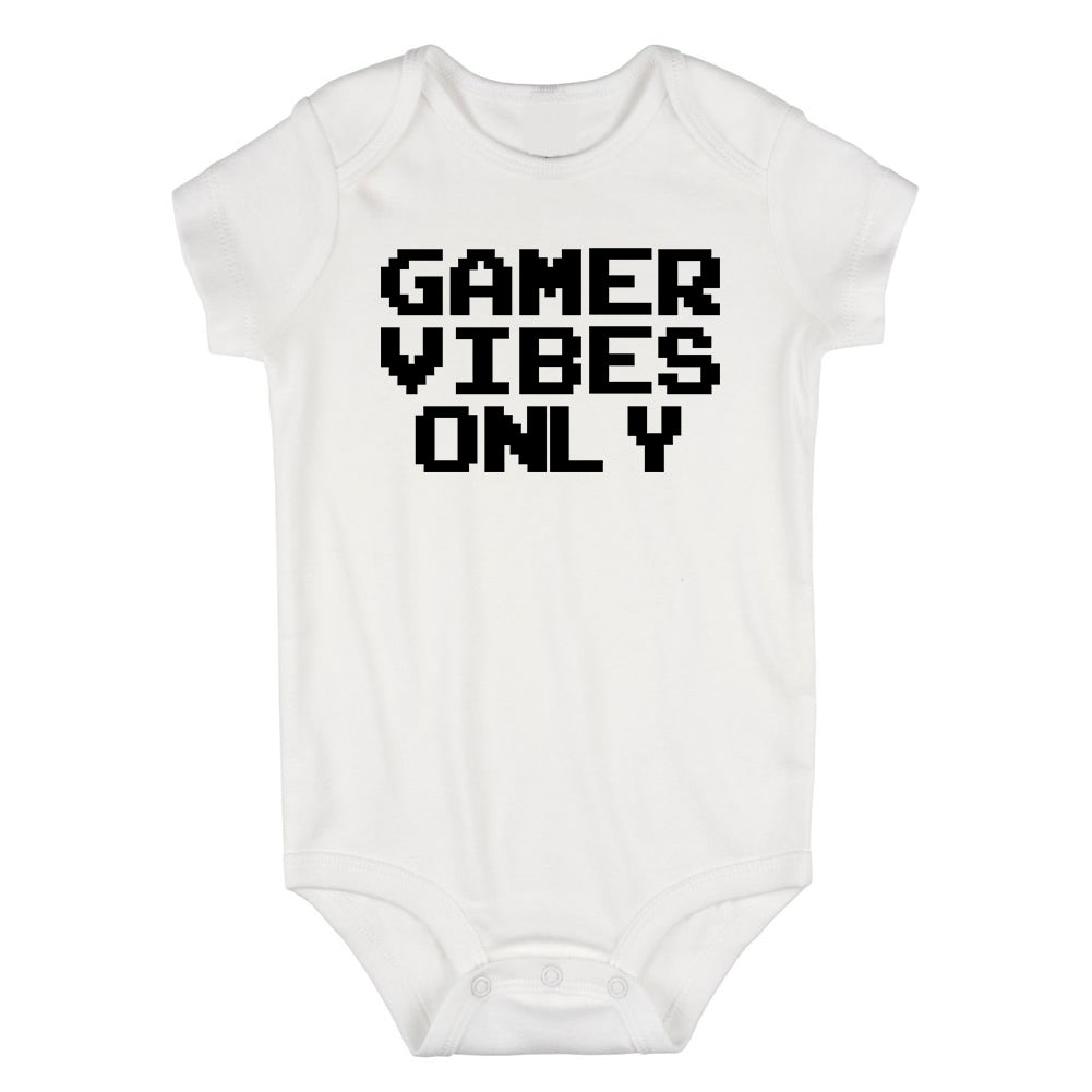 Gamer Vibes Only Infant Baby Boys Bodysuit White