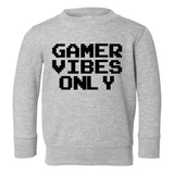 Gamer Vibes Only Toddler Boys Crewneck Sweatshirt Grey