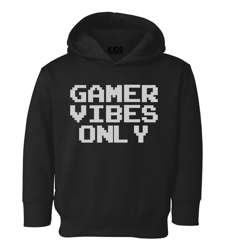 Gamer Vibes Only Toddler Boys Pullover Hoodie Black