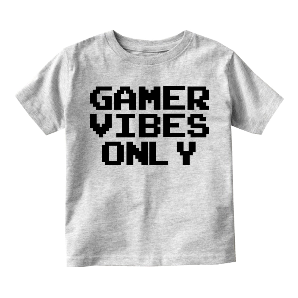 Gamer Vibes Only Toddler Boys Short Sleeve T-Shirt Grey