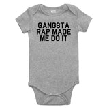 Gangsta Rap Made Me Do It Baby Bodysuit One Piece Grey