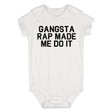 Gangsta Rap Made Me Do It Baby Bodysuit One Piece White