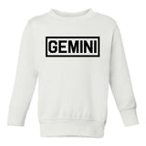 Gemini Horoscope Sign Toddler Boys Crewneck Sweatshirt White