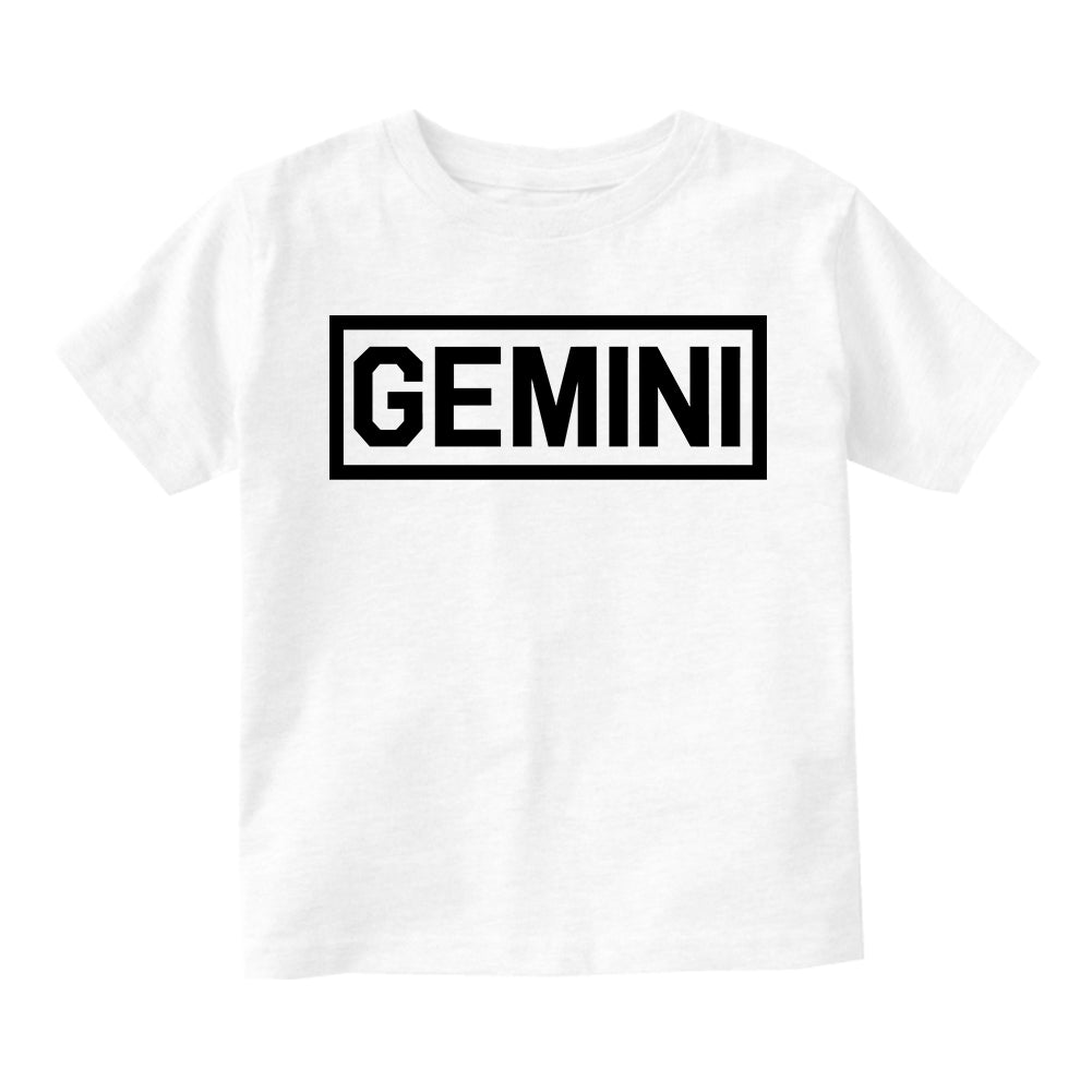 Gemini Horoscope Sign Toddler Boys Short Sleeve T-Shirt White