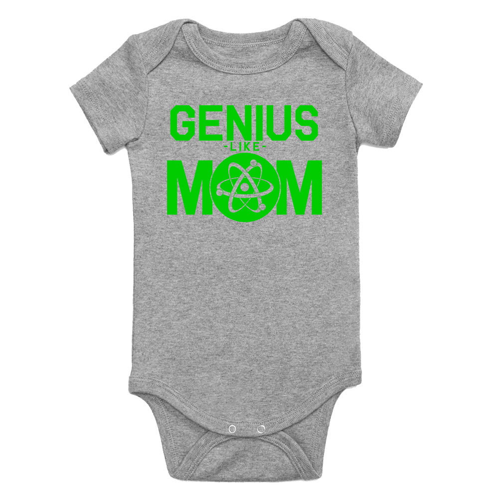 Genius Like Mom Atom Infant Baby Boys Bodysuit Grey