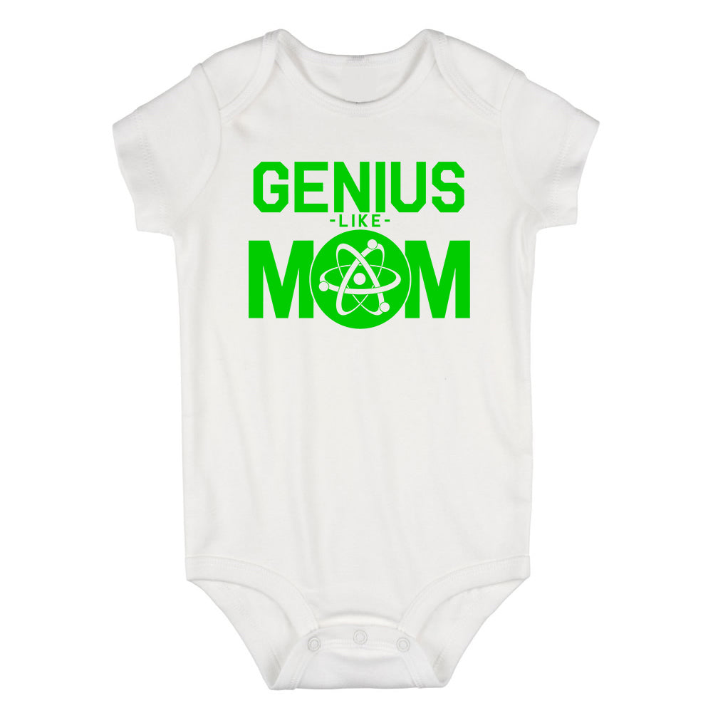 Genius Like Mom Atom Infant Baby Boys Bodysuit White