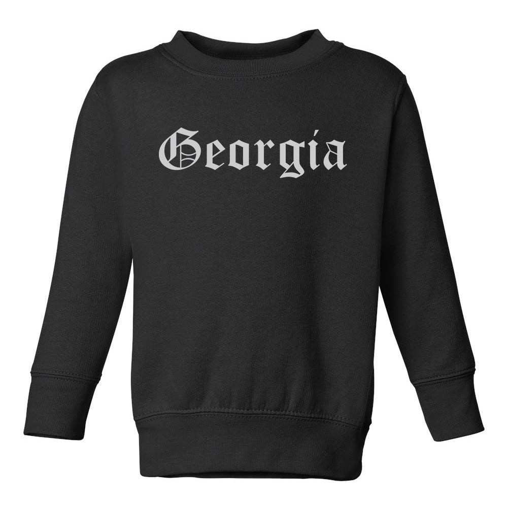 Georgia State Old English Toddler Boys Crewneck Sweatshirt Black