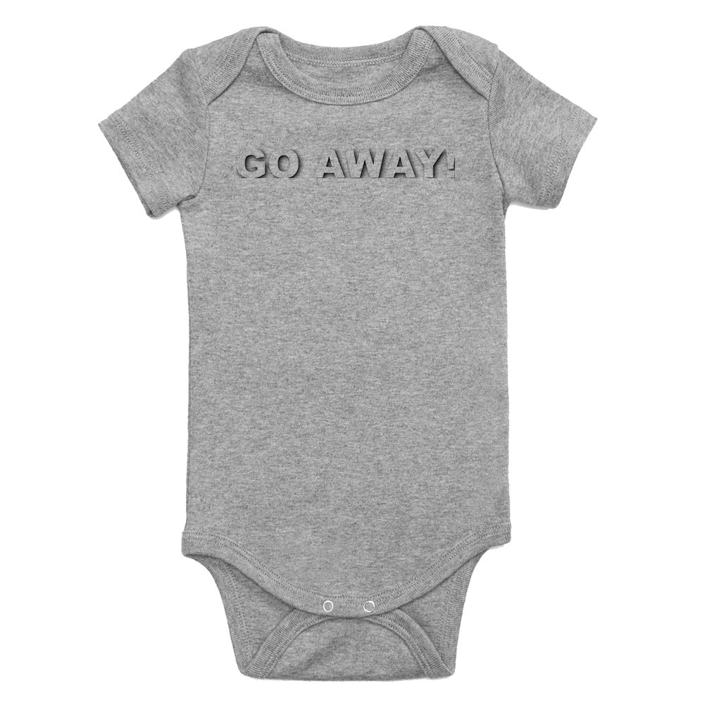 Go Away Infant Baby Boys Bodysuit Grey