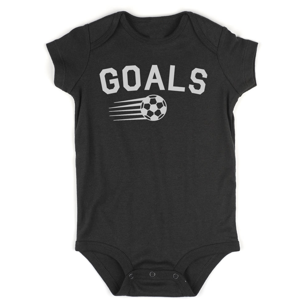 Goals Soccer Ball Infant Baby Boys Bodysuit Black