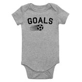 Goals Soccer Ball Infant Baby Boys Bodysuit Grey