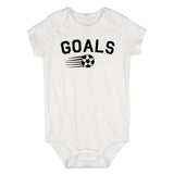Goals Soccer Ball Infant Baby Boys Bodysuit White