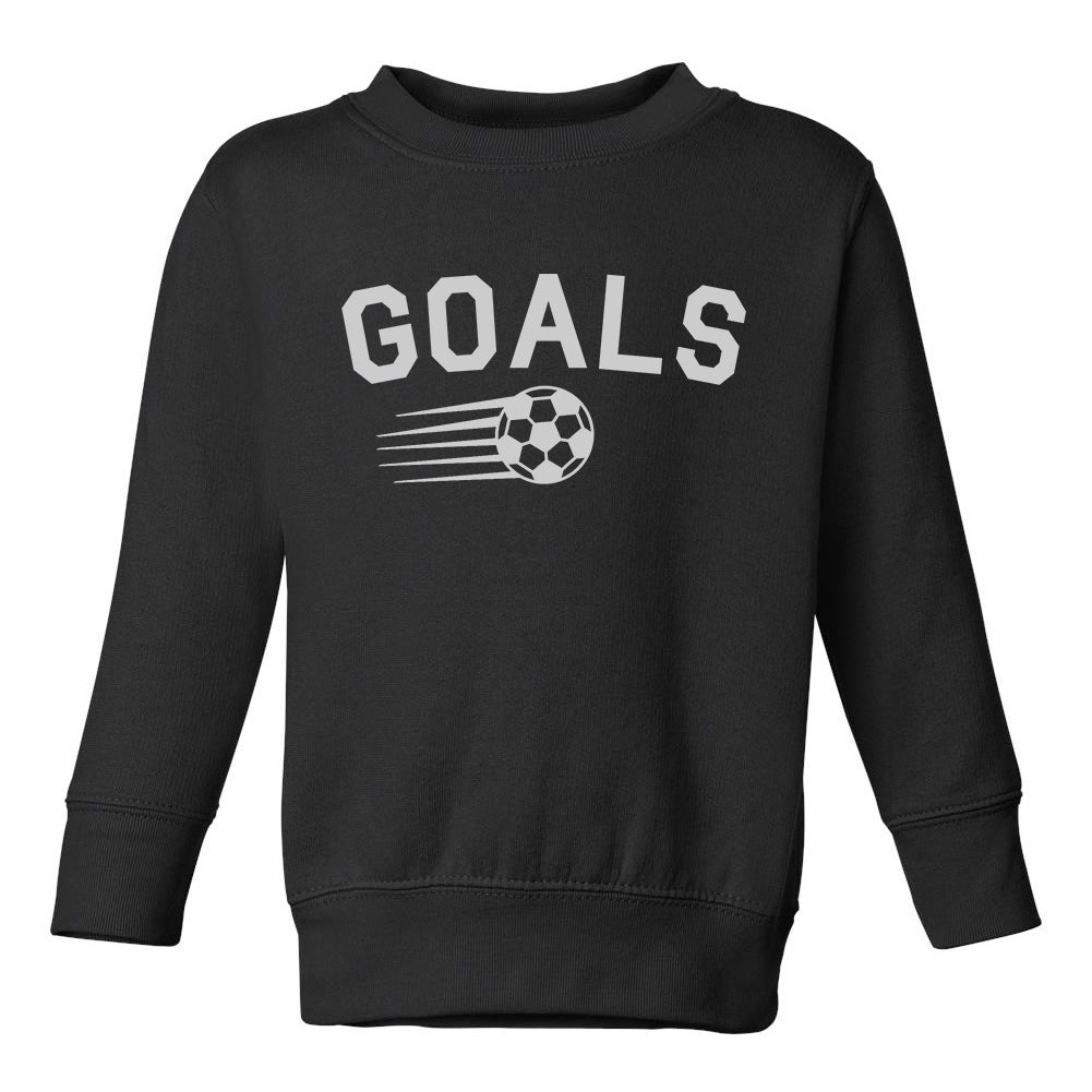 Goals Soccer Ball Toddler Boys Crewneck Sweatshirt Black