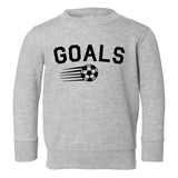 Goals Soccer Ball Toddler Boys Crewneck Sweatshirt Grey