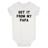 Got It From My Papa Funny Son Infant Baby Boys Bodysuit White