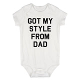 Got My Style From Dad Infant Baby Boys Bodysuit White