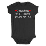 Grandma Will Know What To Do Heart Infant Baby Boys Bodysuit Black