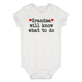 Grandma Will Know What To Do Heart Infant Baby Boys Bodysuit White