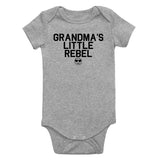 Grandmas Little Rebel Emoji Infant Baby Boys Bodysuit Grey