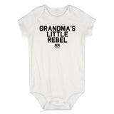 Grandmas Little Rebel Emoji Infant Baby Boys Bodysuit White