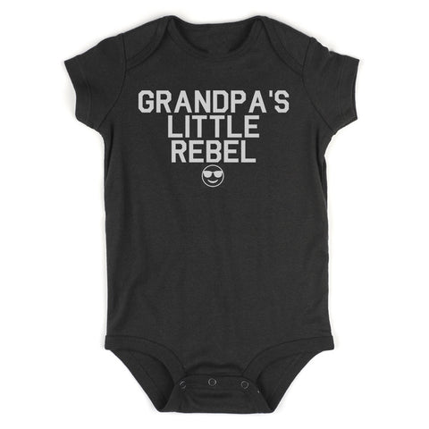 Grandpas Little Rebel Emoji Infant Baby Boys Bodysuit Black