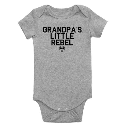 Grandpas Little Rebel Emoji Infant Baby Boys Bodysuit Grey