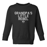 Grandpas Little Rebel Emoji Toddler Boys Crewneck Sweatshirt Black