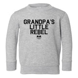 Grandpas Little Rebel Emoji Toddler Boys Crewneck Sweatshirt Grey