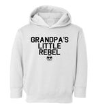 Grandpas Little Rebel Emoji Toddler Boys Pullover Hoodie White