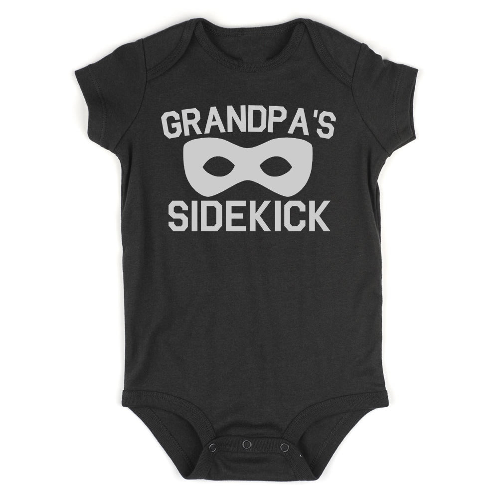 Grandpas Sidekick Hero Infant Baby Boys Bodysuit Black