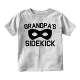 Grandpas Sidekick Hero Infant Baby Boys Short Sleeve T-Shirt Grey