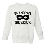 Grandpas Sidekick Hero Toddler Boys Crewneck Sweatshirt White
