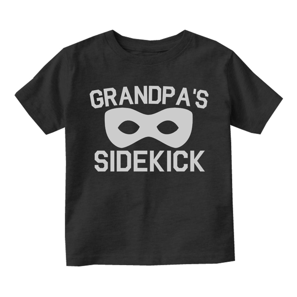 Grandpas Sidekick Hero Toddler Boys Short Sleeve T-Shirt Black