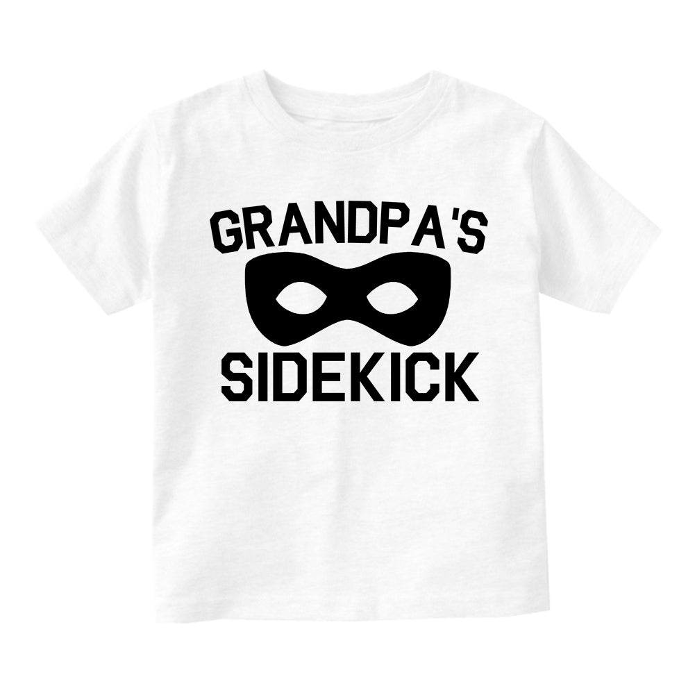 Grandpas Sidekick Hero Toddler Boys Short Sleeve T-Shirt White