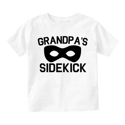 Grandpas Sidekick Hero Toddler Boys Short Sleeve T-Shirt White