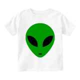 Green Alien Head Infant Baby Boys Short Sleeve T-Shirt White