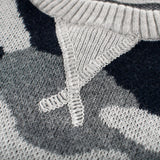 Grey Army Camo Knitted Toddler Boys Sweater Detail