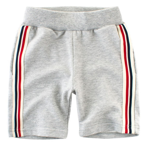 Heather Grey Multi Striped Toddler Boys Sweat Shorts