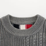 Red White And Blue Back Striped Toddler Boys Knitted Sweater